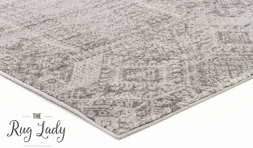 Mystique Silver White Vintage Patterned Hallway Runner
