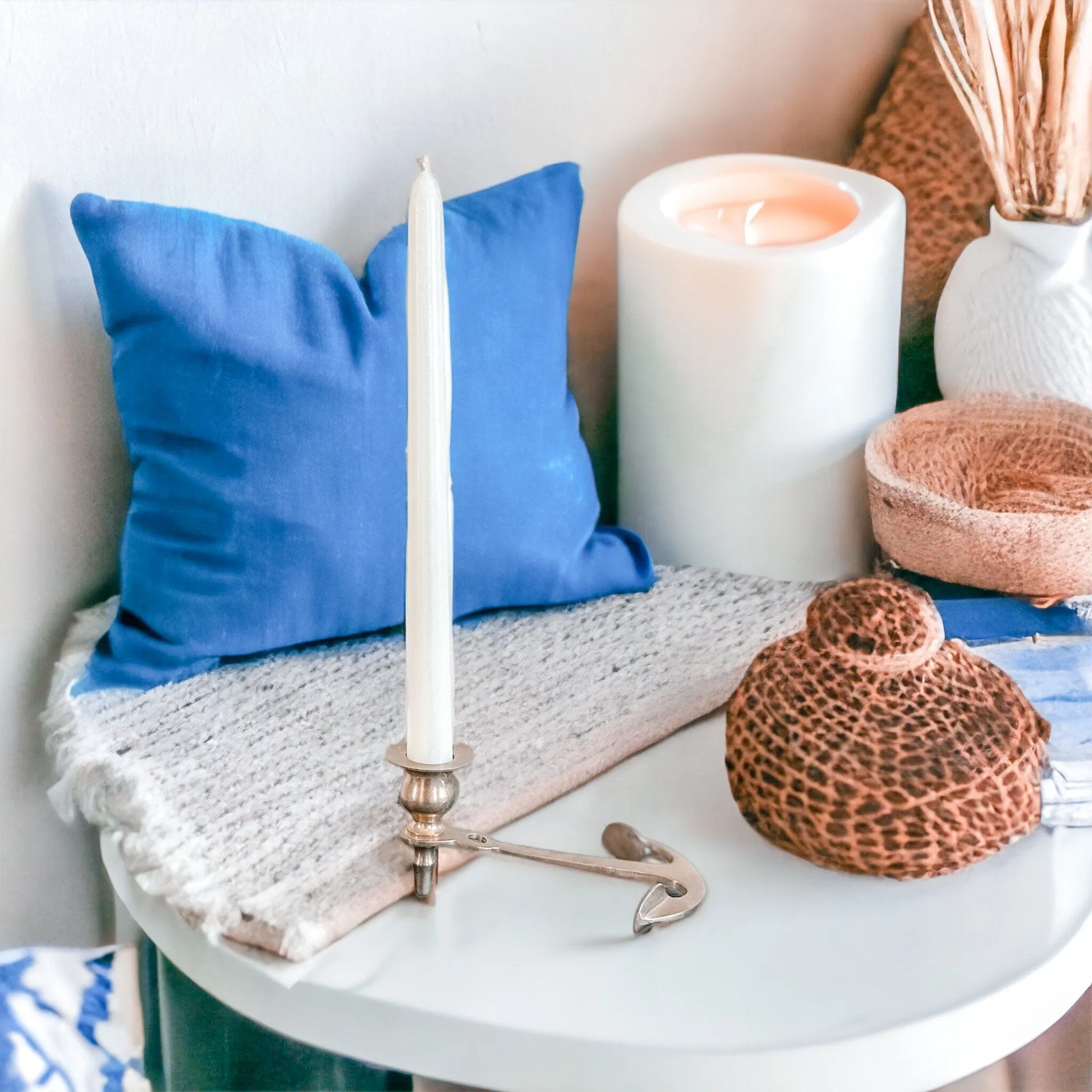 Nautical Anchor Brass Candle Holder