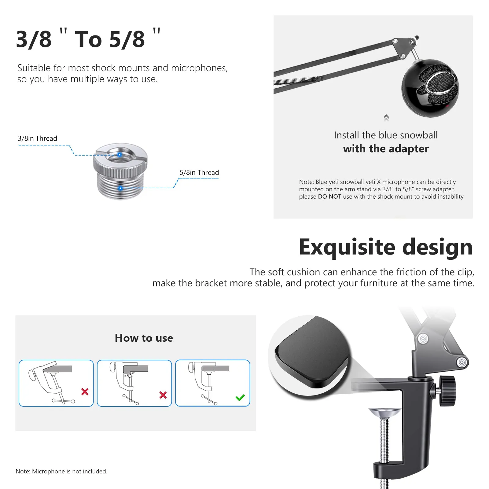 NEEWER Mic Arm Microphone Stand Boom Suspension Scissor Stand