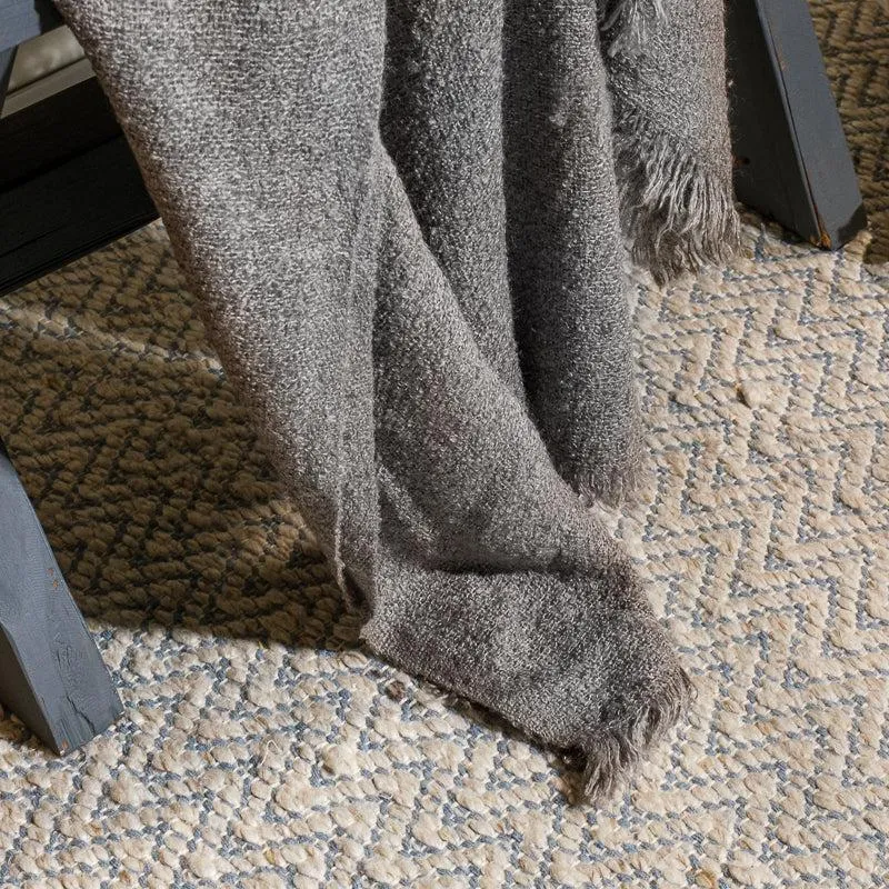 Nest Fringed Throw - Smoke