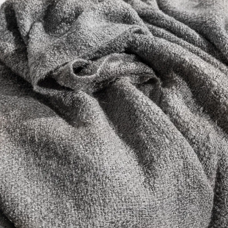 Nest Fringed Throw - Smoke