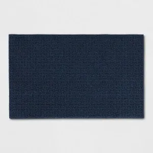 New - 2'6"x3'10" Washable Solid Machine Tufted Accent Rug Blue - Threshold