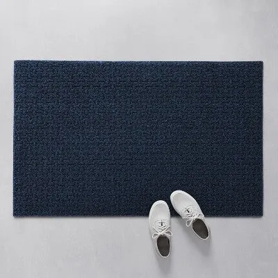 New - 2'6"x3'10" Washable Solid Machine Tufted Accent Rug Blue - Threshold
