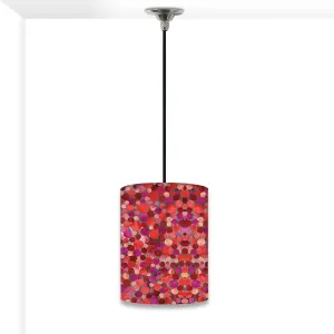 New Simple Hanging Pendant Lamp - Dark Pink Marble Dots