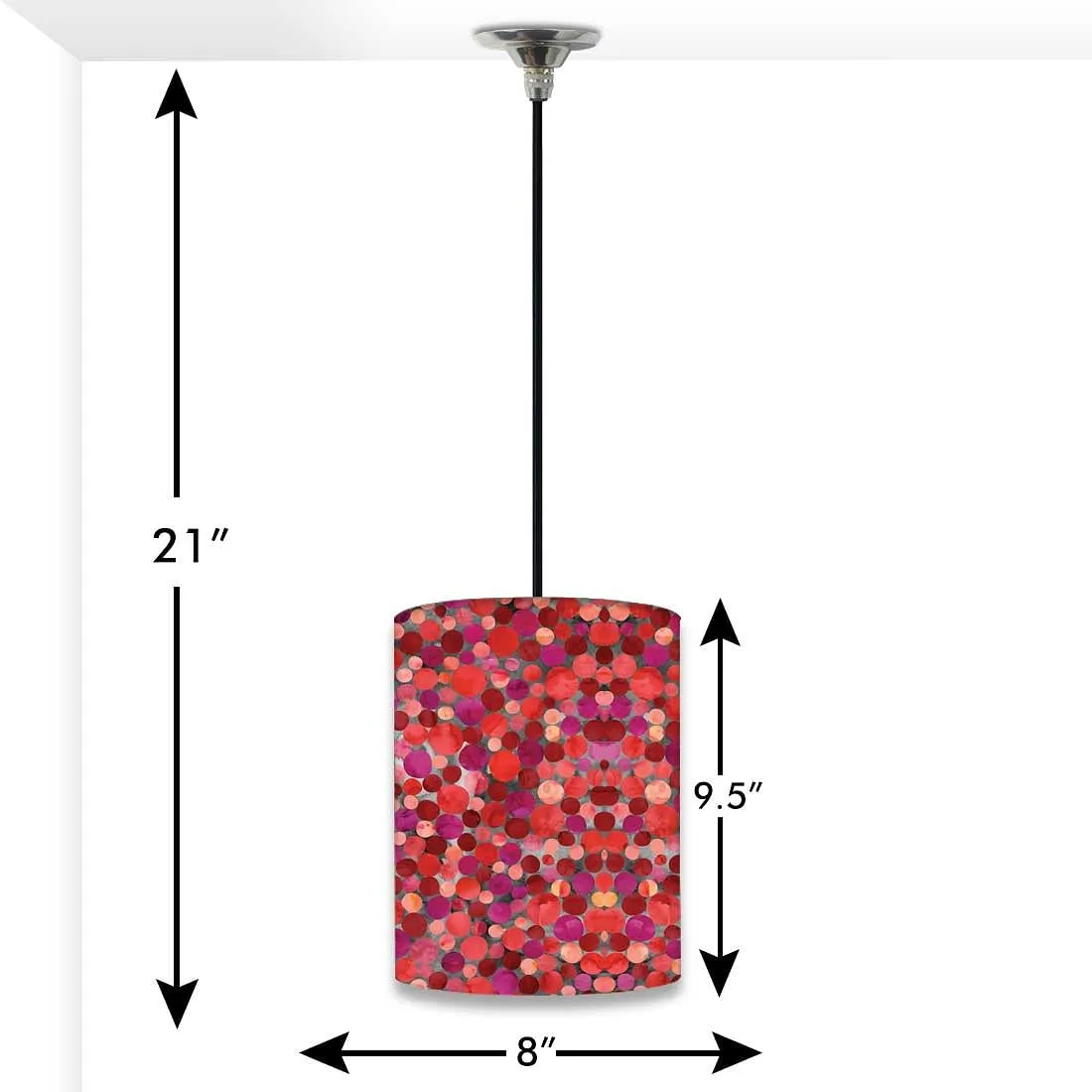 New Simple Hanging Pendant Lamp - Dark Pink Marble Dots