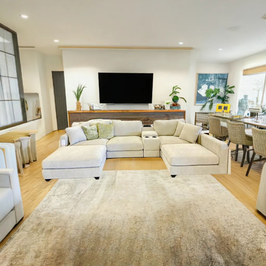 New York Modular With Ottoman Lounge Light Grey