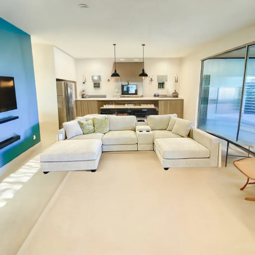 New York Modular With Ottoman Lounge Light Grey