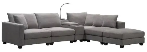 New York Modular With Ottoman Lounge-Medium Grey