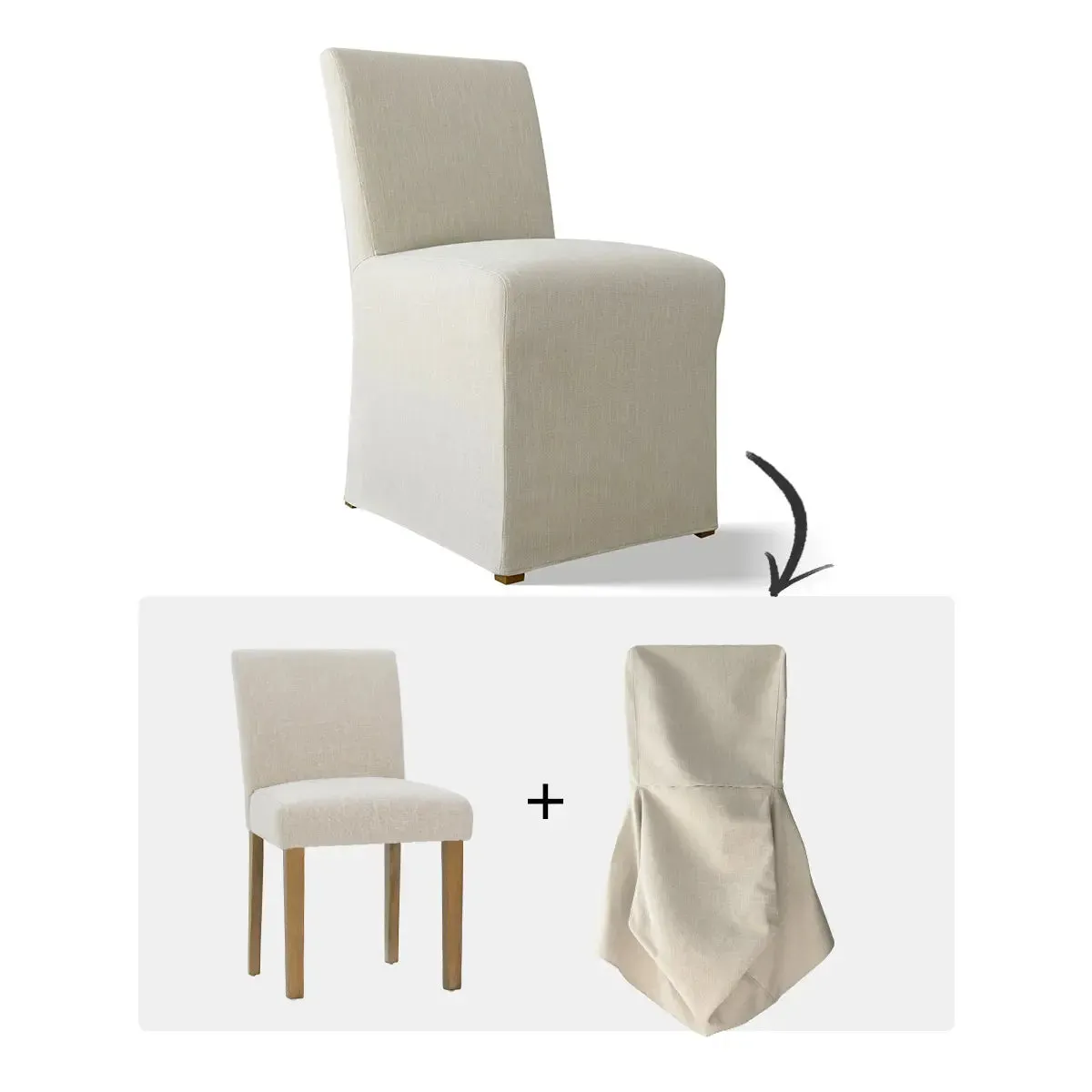North Beige Fully Upholstered Dining Chair (Set of 2)