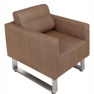 Office Guest Chairs Sofa Leather Club Chairs Accent Chairs with PU Leather Soft Sponge, Coffee