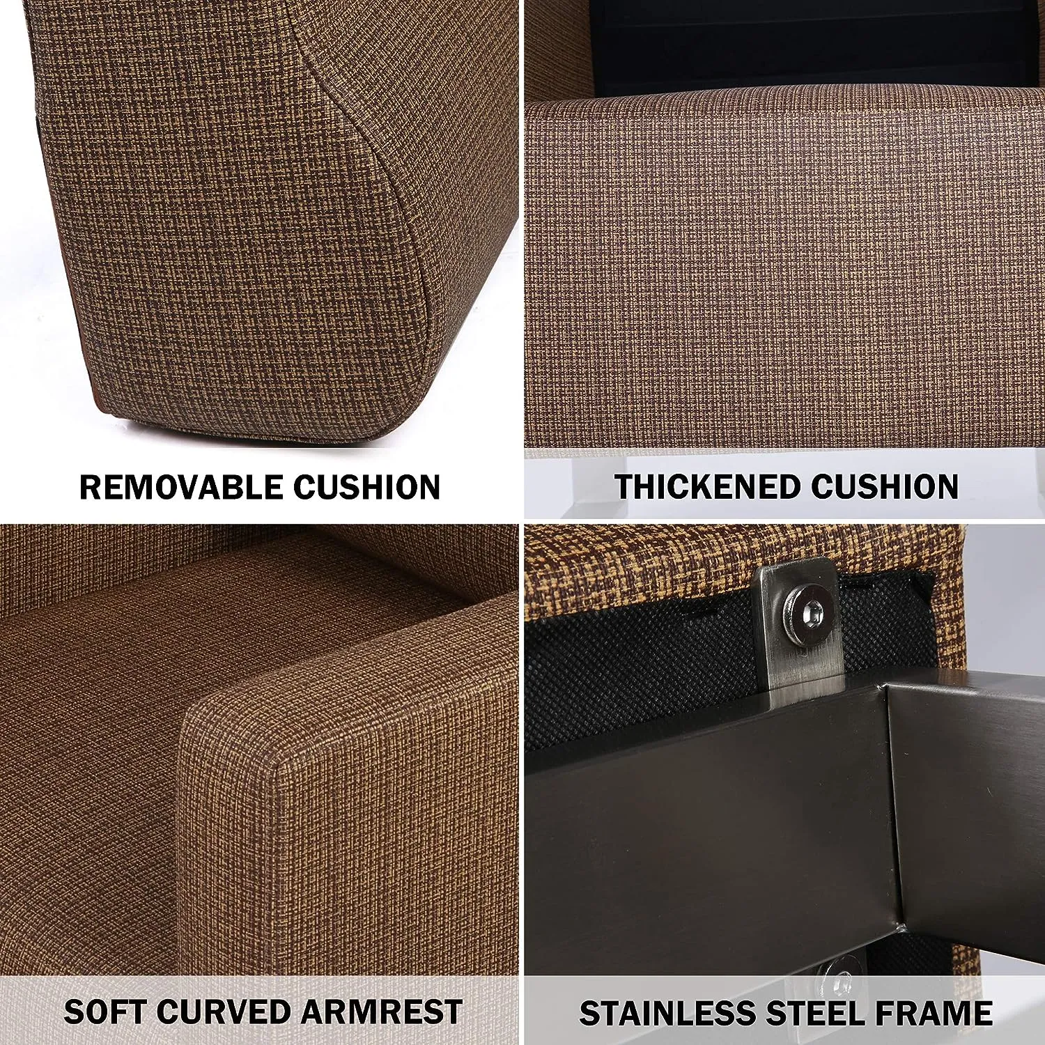 Office Guest Chairs Sofa Leather Club Chairs Accent Chairs with PU Leather Soft Sponge, Coffee