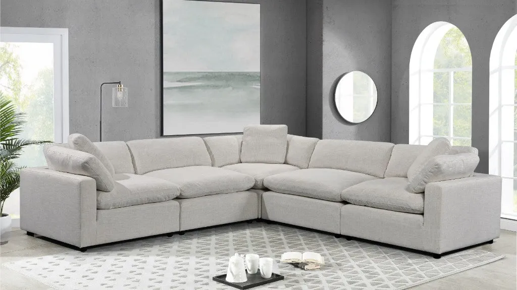 OFFO Cloud Fabric Corner Modular Sofa -Beige