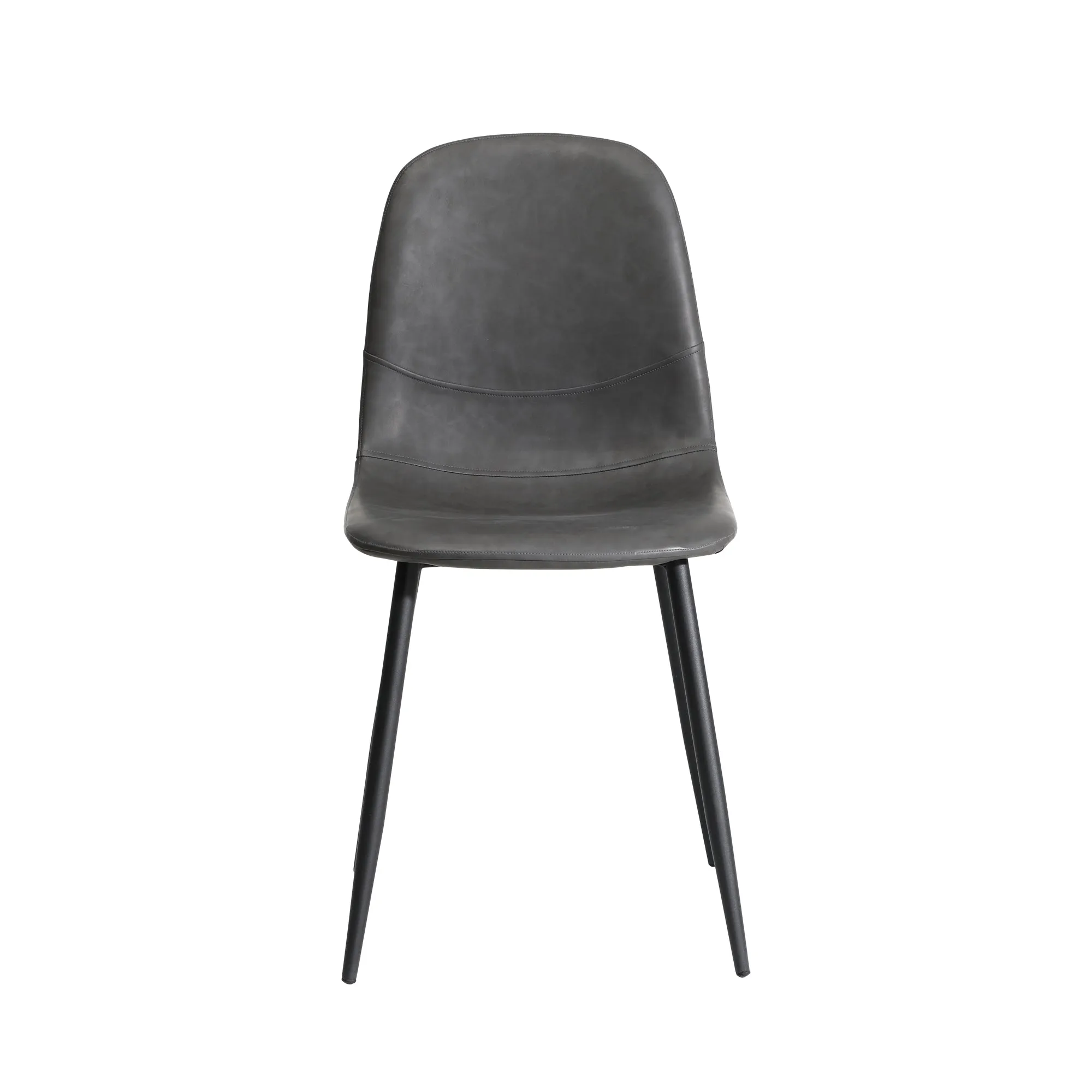 Oikiture 2x Dining Chairs Kitchen Accent Chair Lounge Room PU Leather Grey