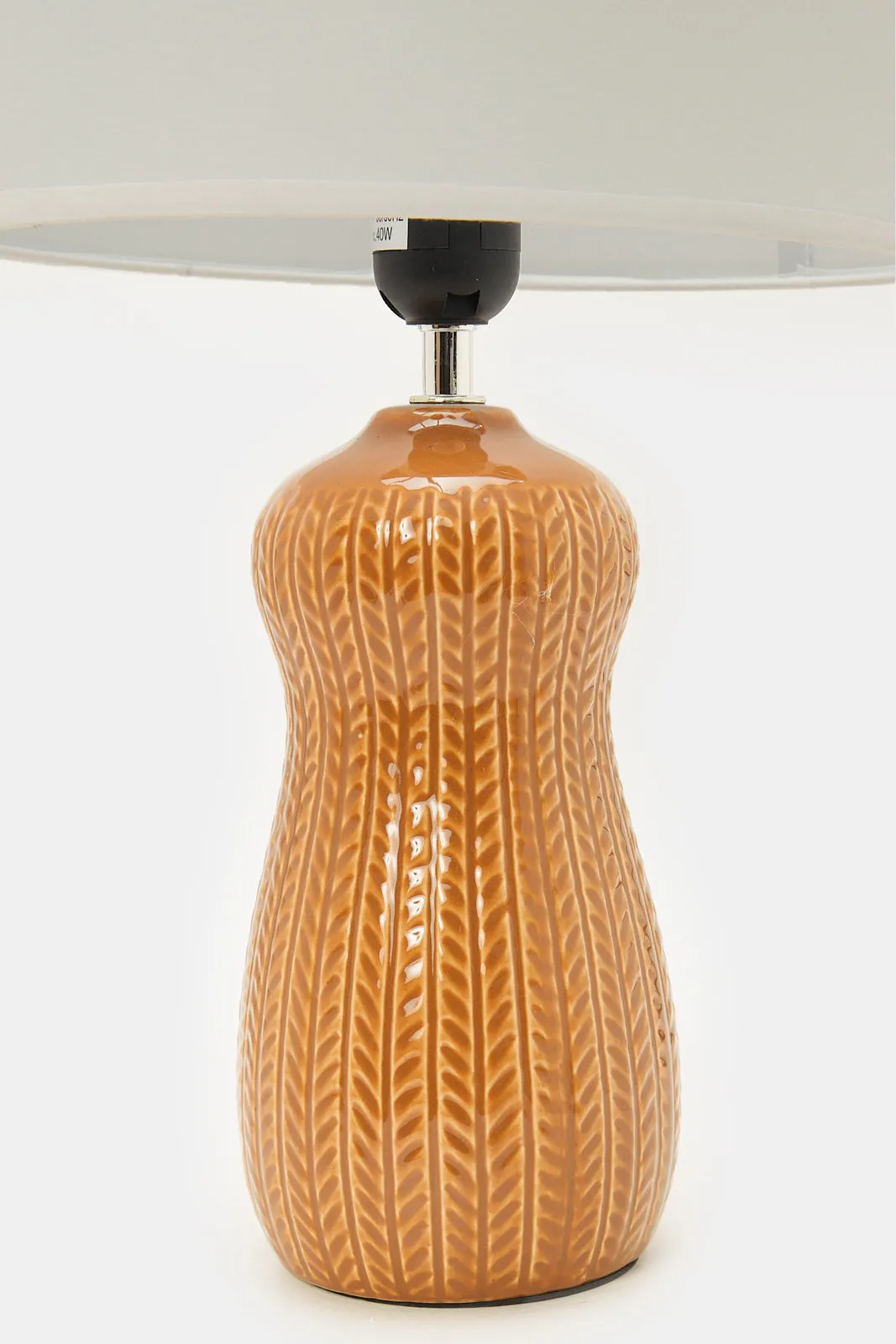 Orange Leaf Embossed Base Table Lamp