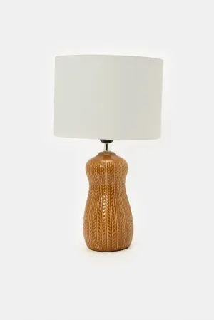 Orange Leaf Embossed Base Table Lamp