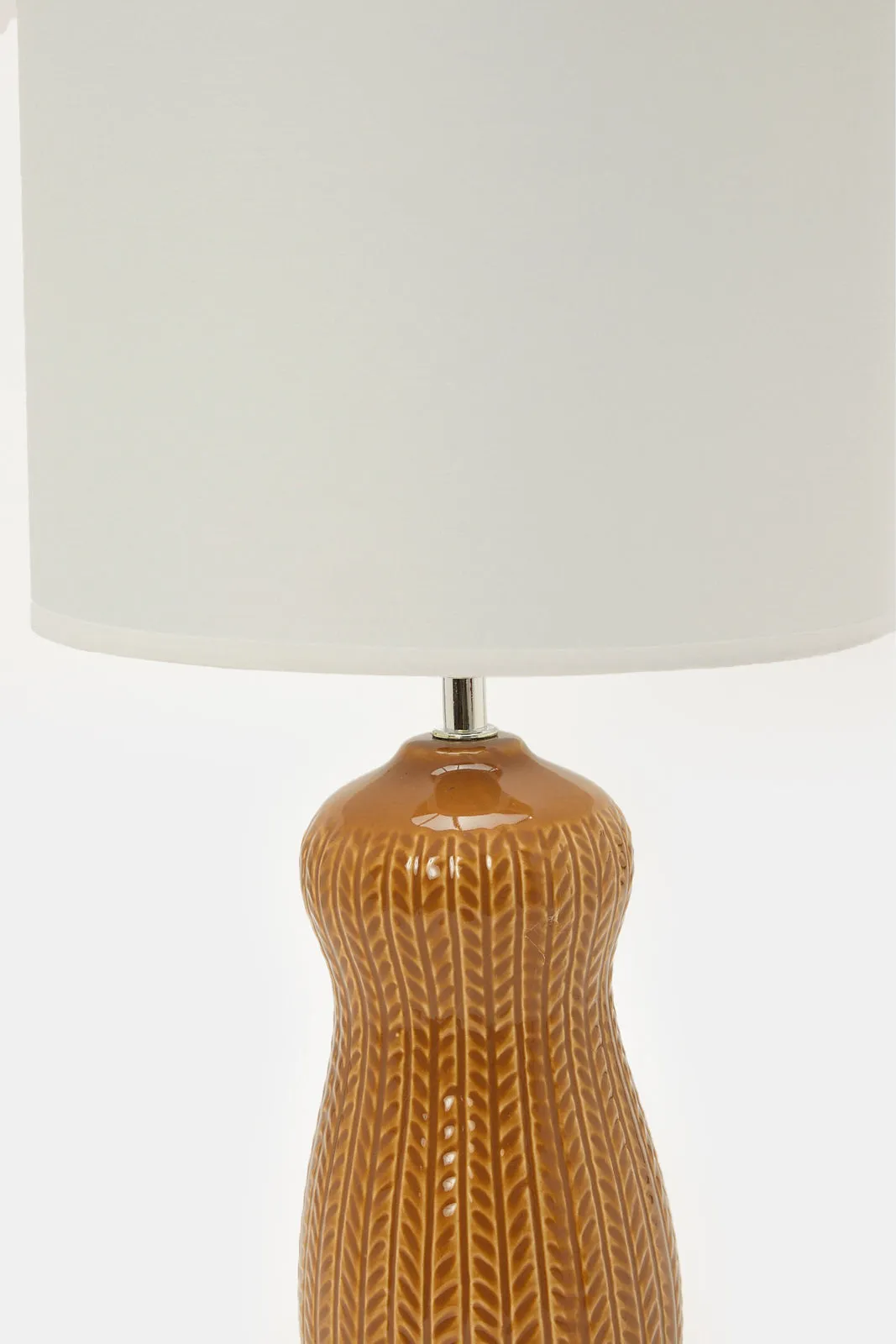 Orange Leaf Embossed Base Table Lamp