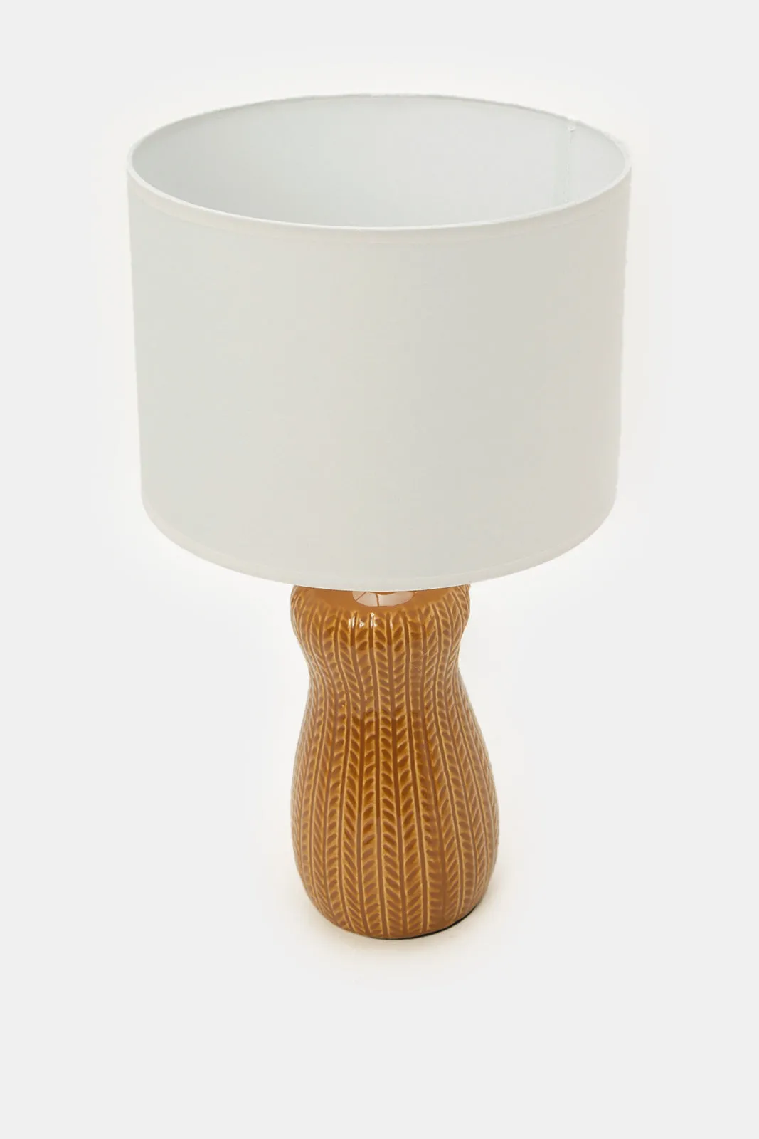 Orange Leaf Embossed Base Table Lamp