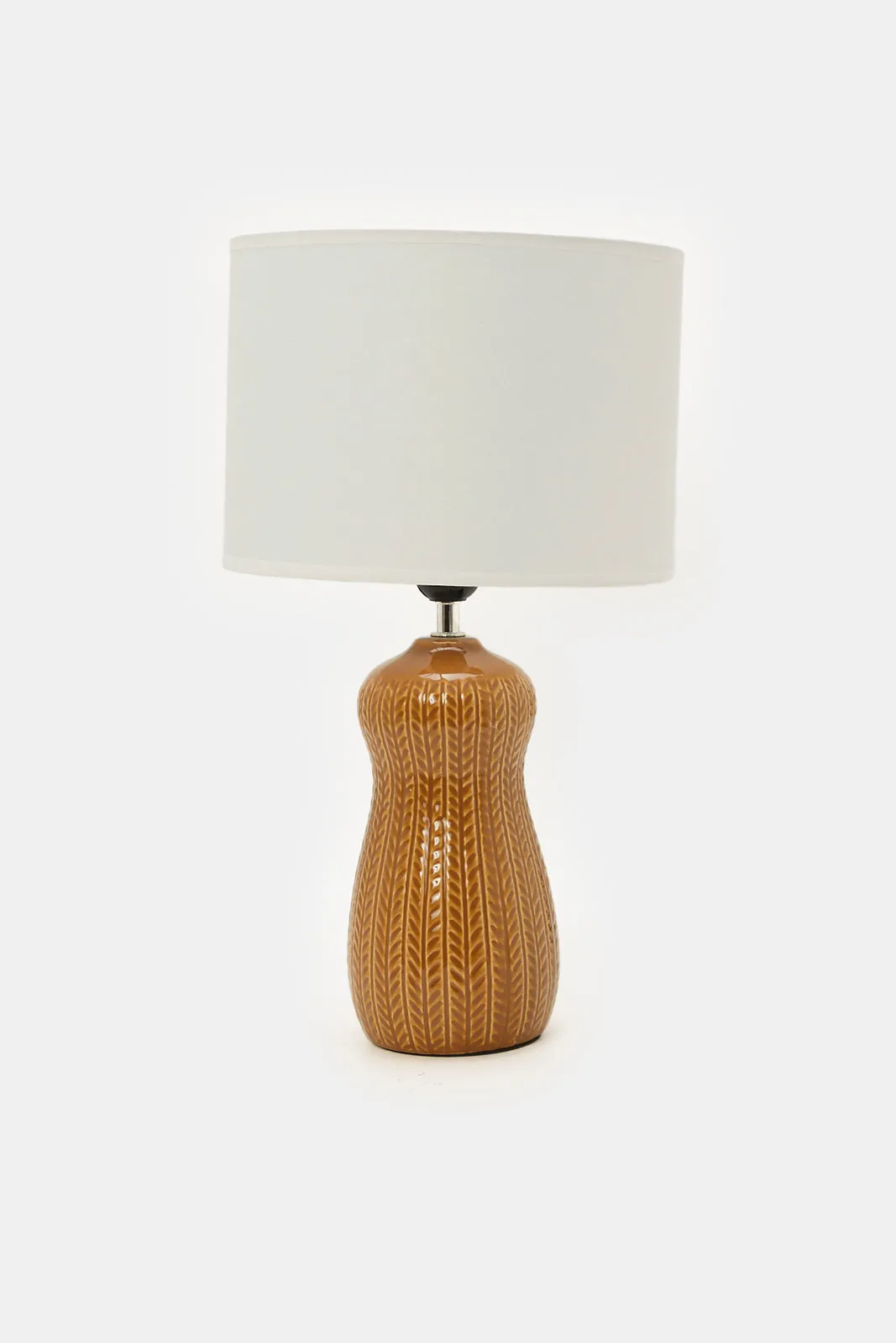 Orange Leaf Embossed Base Table Lamp