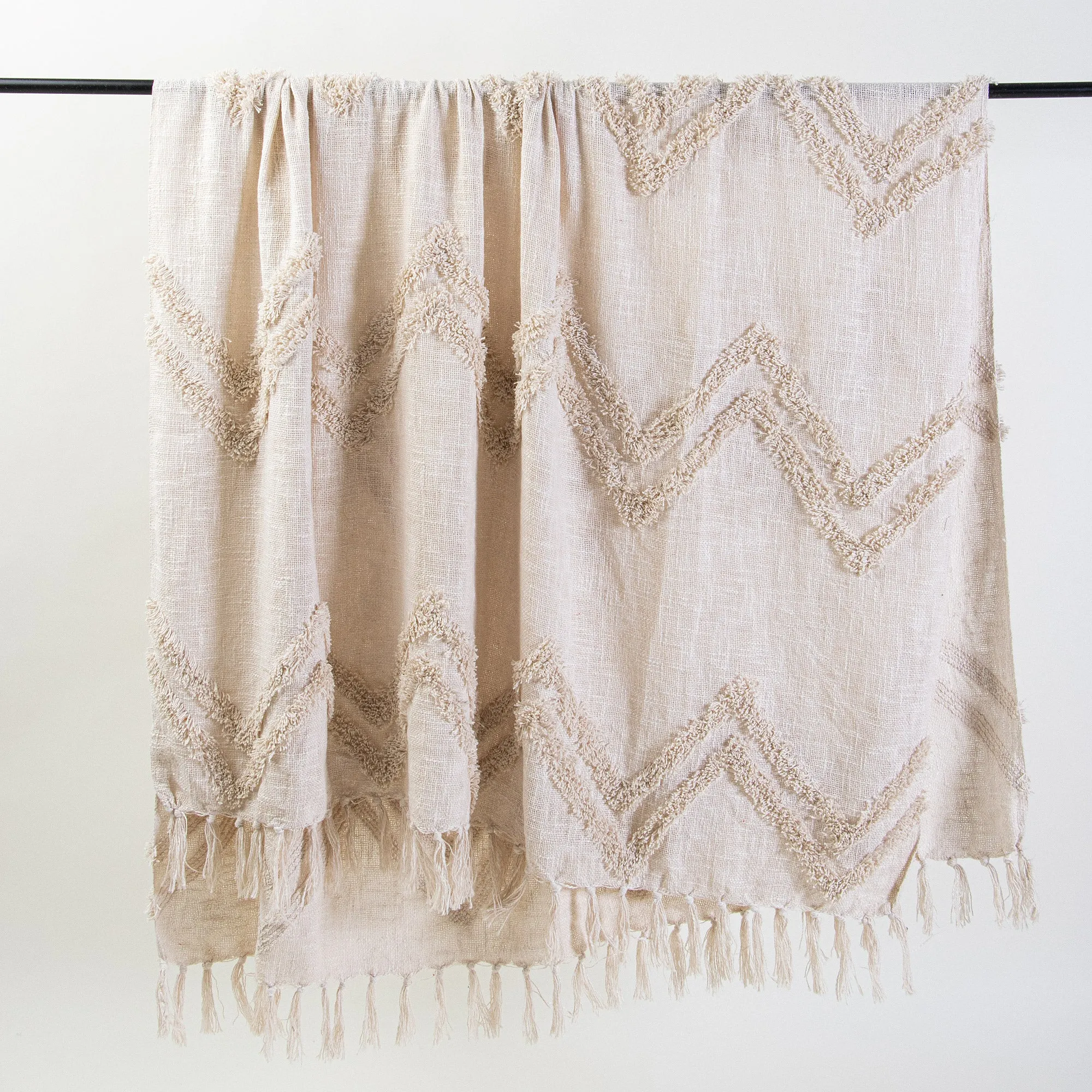 Organic Cotton Tufted Throw Blanket For Home Decor