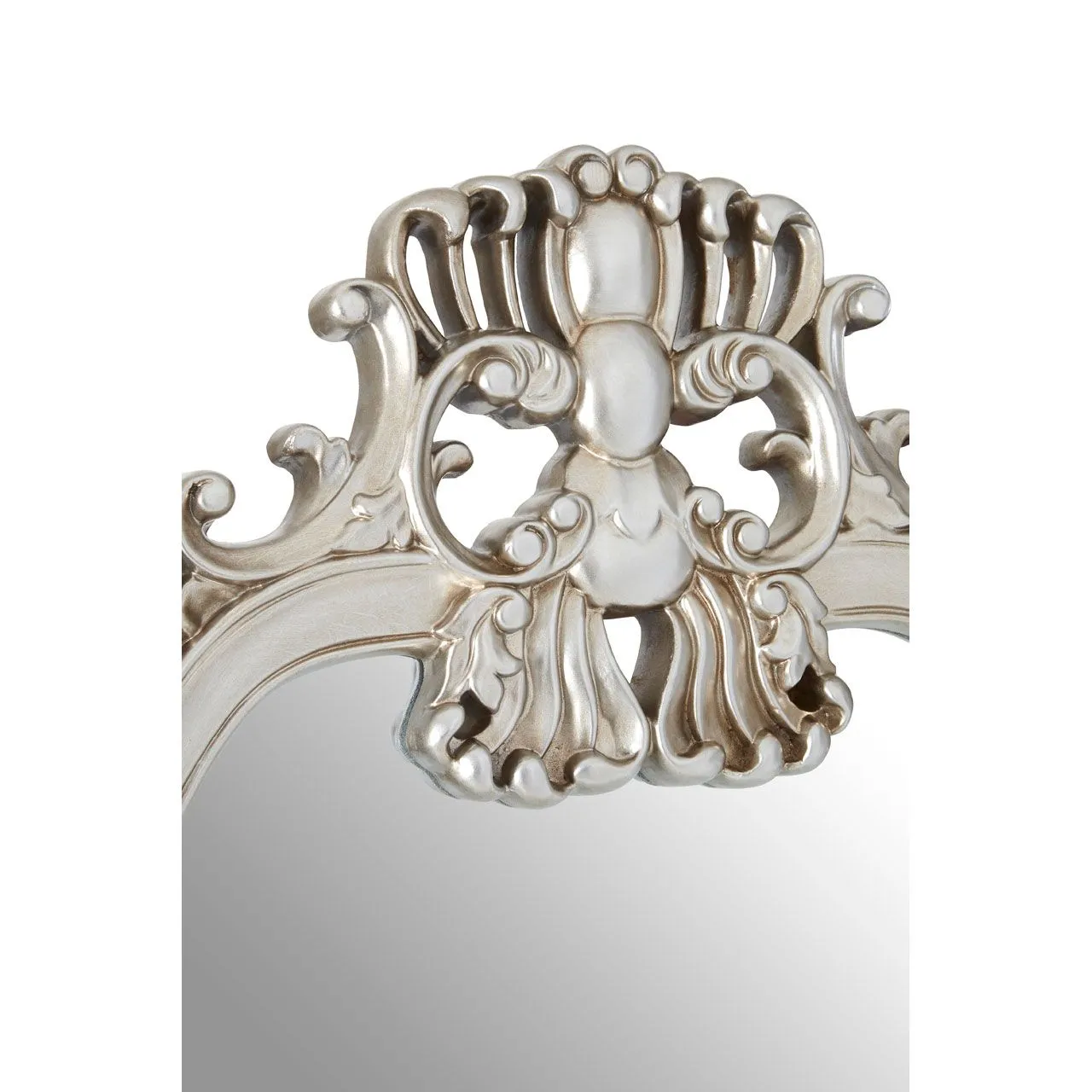 Ornate Silver Shaped Mirror H: 115 cm