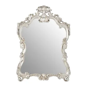 Ornate Silver Shaped Mirror H: 115 cm