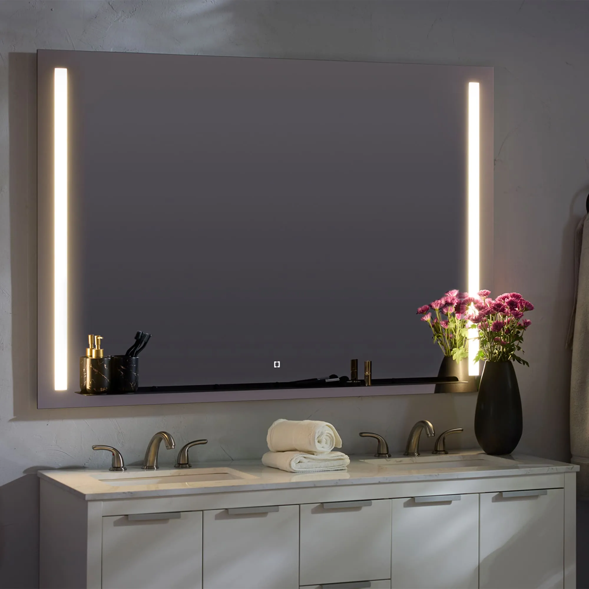 Oxygen Skylight 3-0304-15 Designer Square Mirror 48x48 Inch - Black