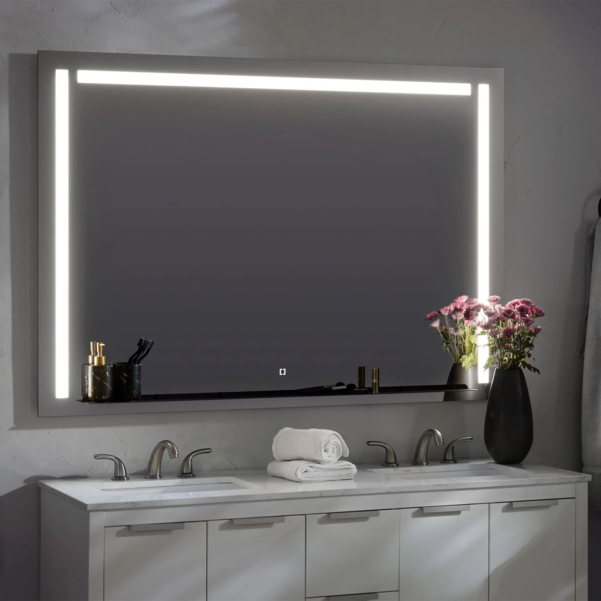 Oxygen Skylight 3-0304-15 Designer Square Mirror 48x48 Inch - Black