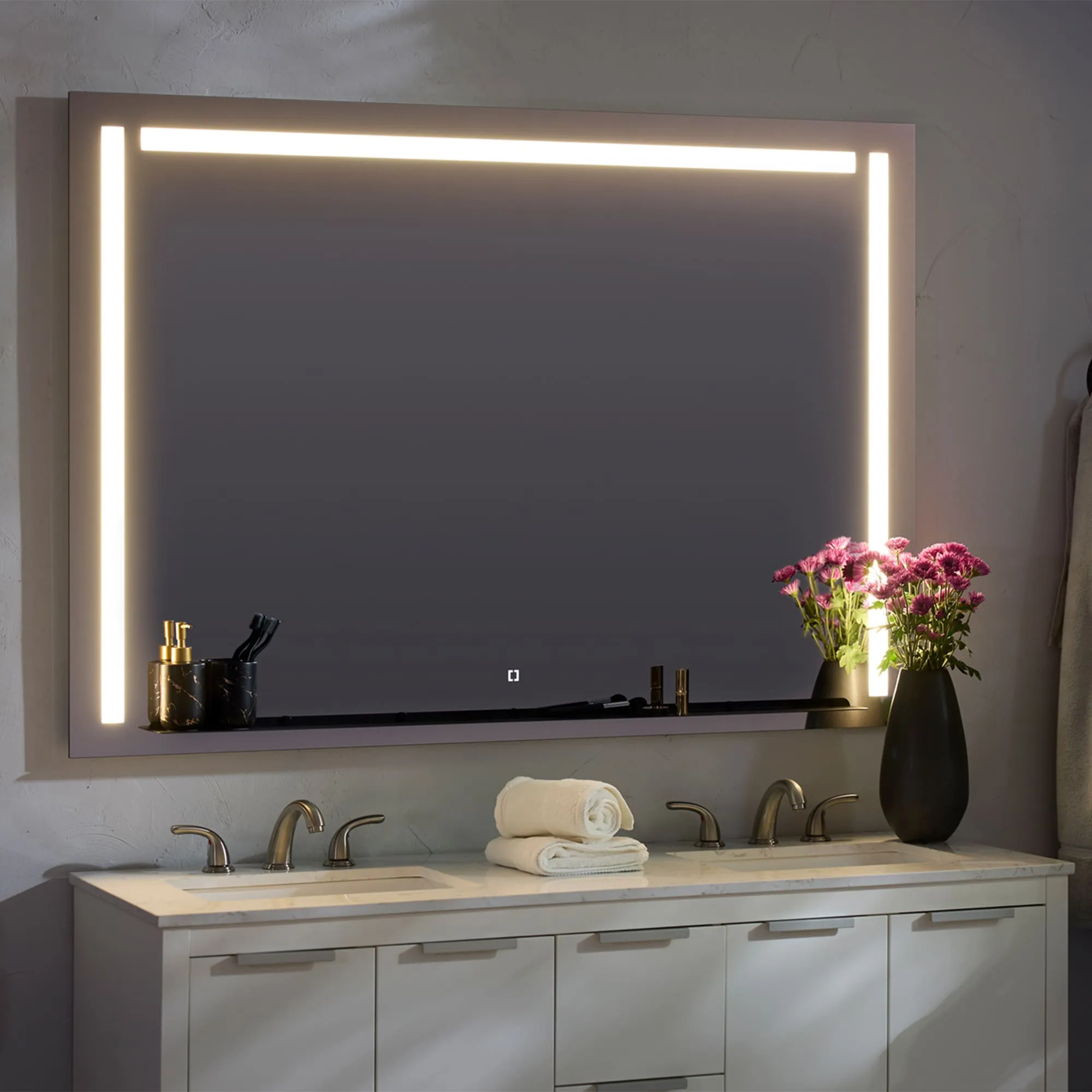 Oxygen Skylight 3-0304-15 Designer Square Mirror 48x48 Inch - Black