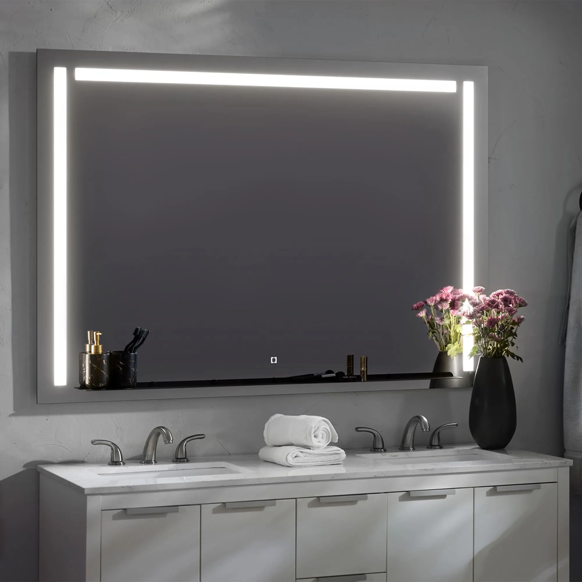 Oxygen Skylight 3-0304-15 Designer Square Mirror 48x48 Inch - Black