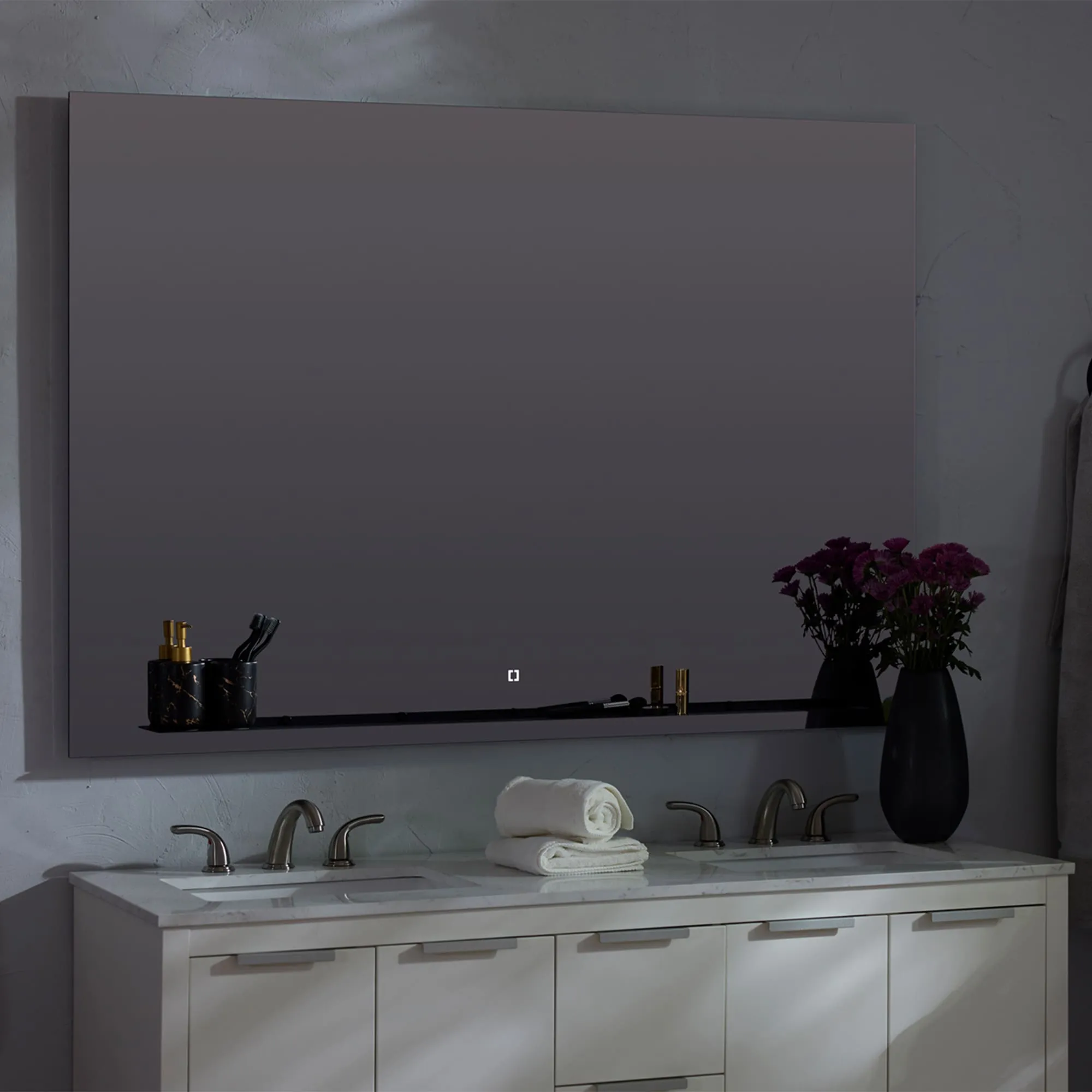 Oxygen Skylight 3-0304-15 Designer Square Mirror 48x48 Inch - Black