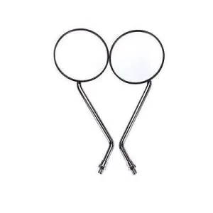 PAIR BASIC MOTORCYCLE MOTOR BIKE MIRRORS 10mm STALK ARMS UNIVERSAL FIT CHROME