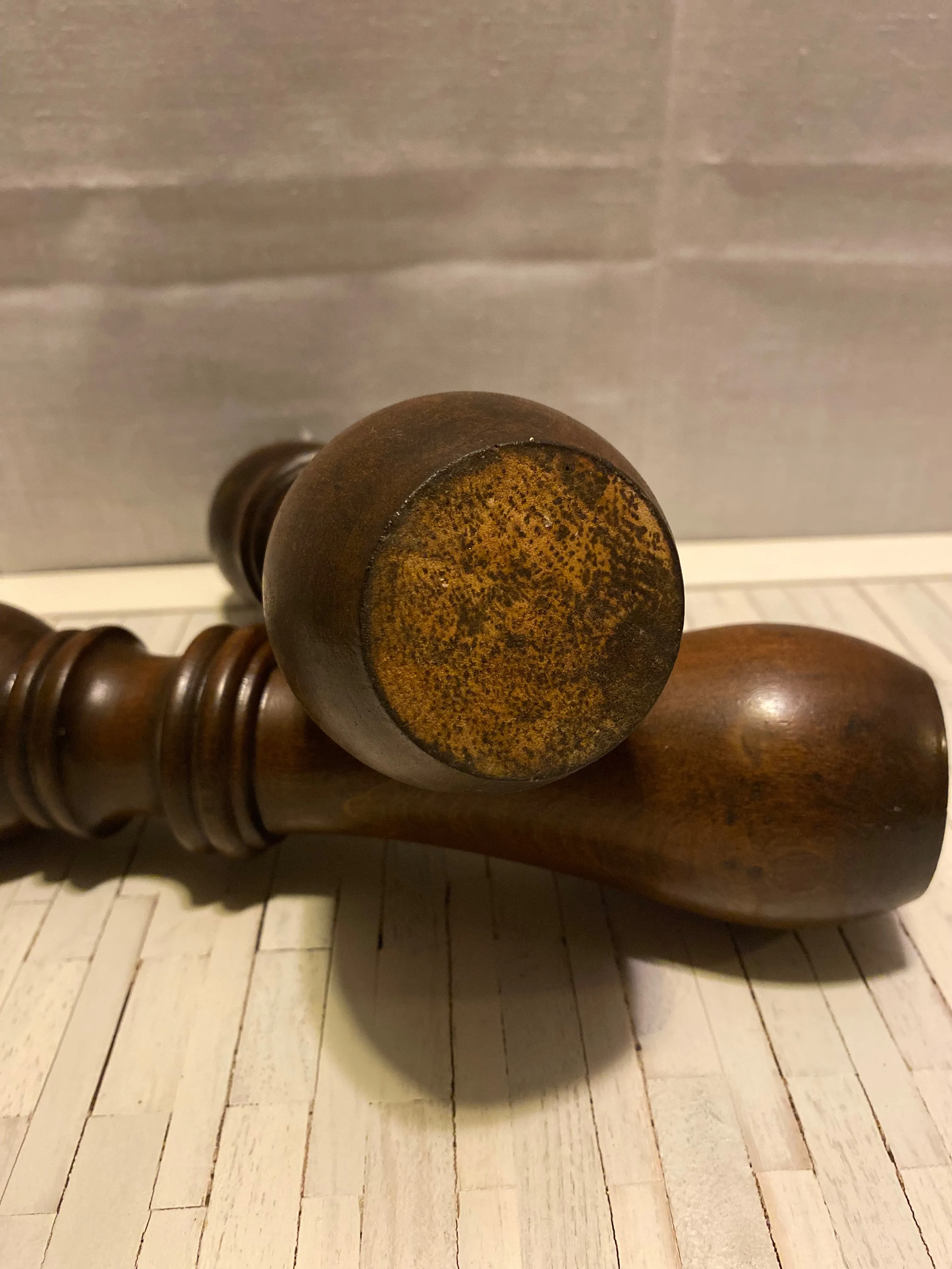 Pair of 10" Wood Candlesticks