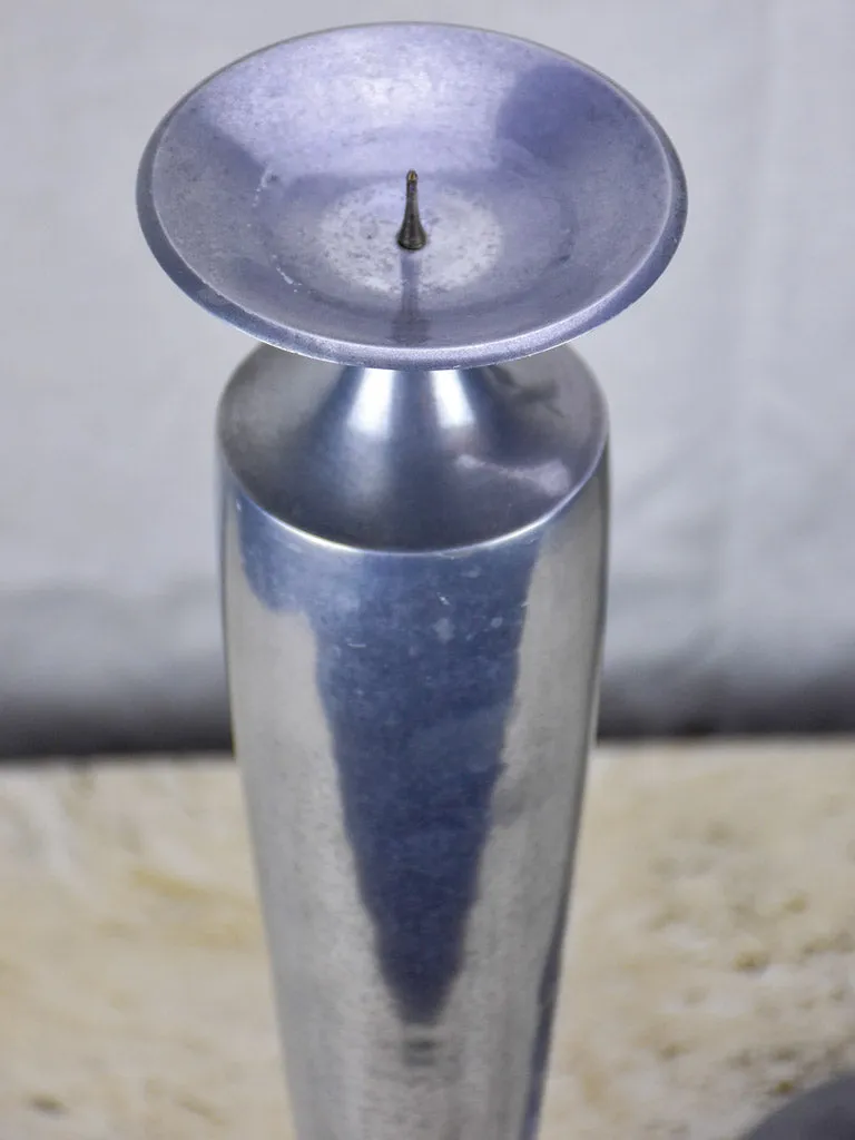 Pair of large vintage candlesticks - aluminium