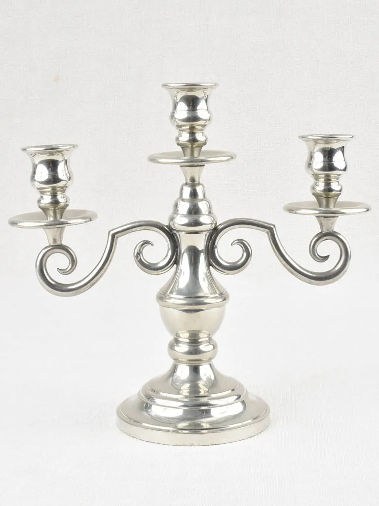 Pair of silver 3 branch candlesticks - vintage