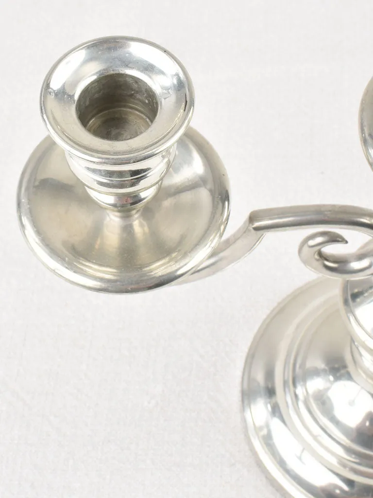 Pair of silver 3 branch candlesticks - vintage