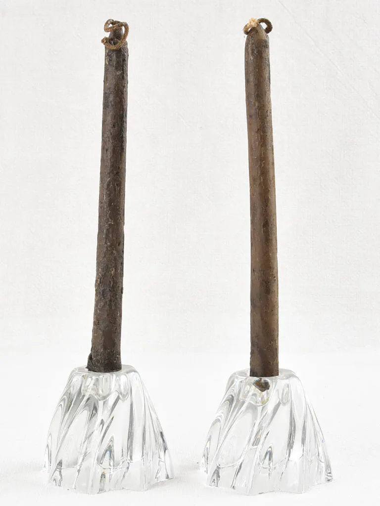 Pair of vintage Baccarat crystal candlesticks 3½"