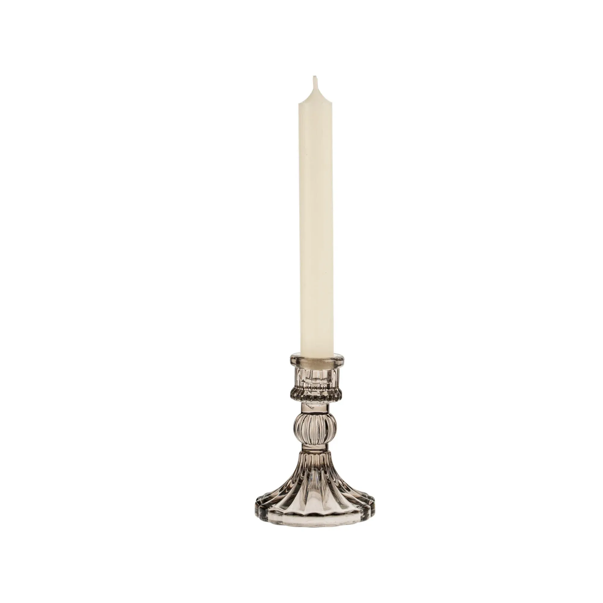 Palazzo Glass Candlestick - Grey