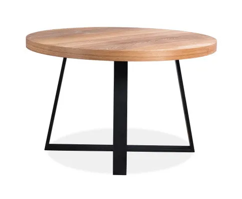 Petunia 5pc 120cm Round Dining Table Set 4 Arched Back Chair Elm Timber Wood