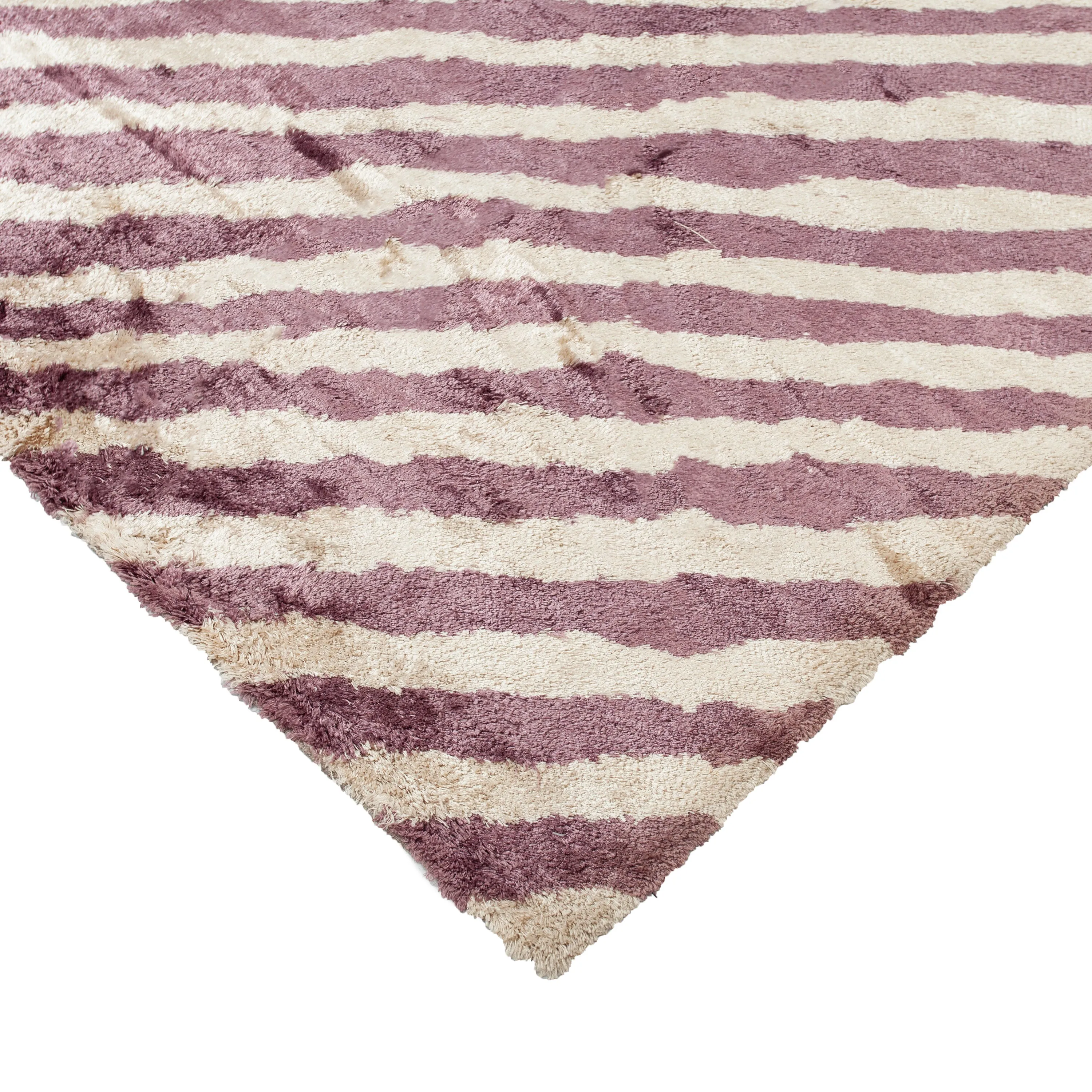 Pink & Ivory Contemporary Wool Rug - 9' x 12'