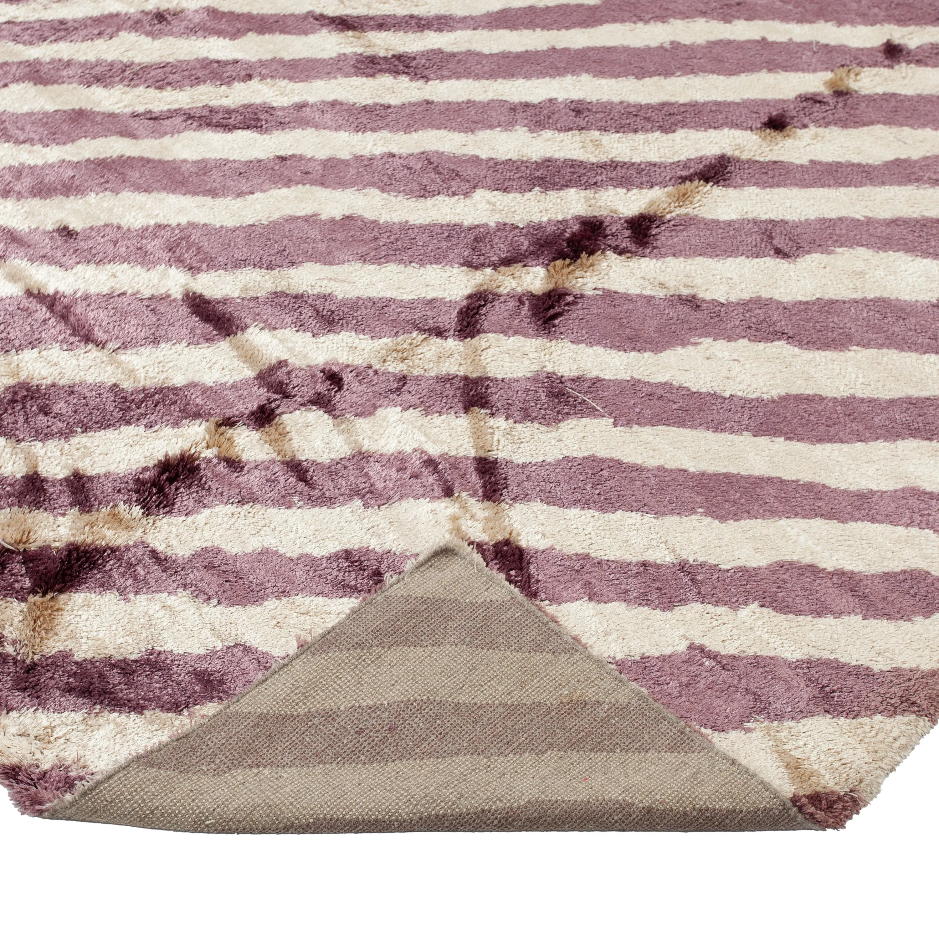 Pink & Ivory Contemporary Wool Rug - 9' x 12'