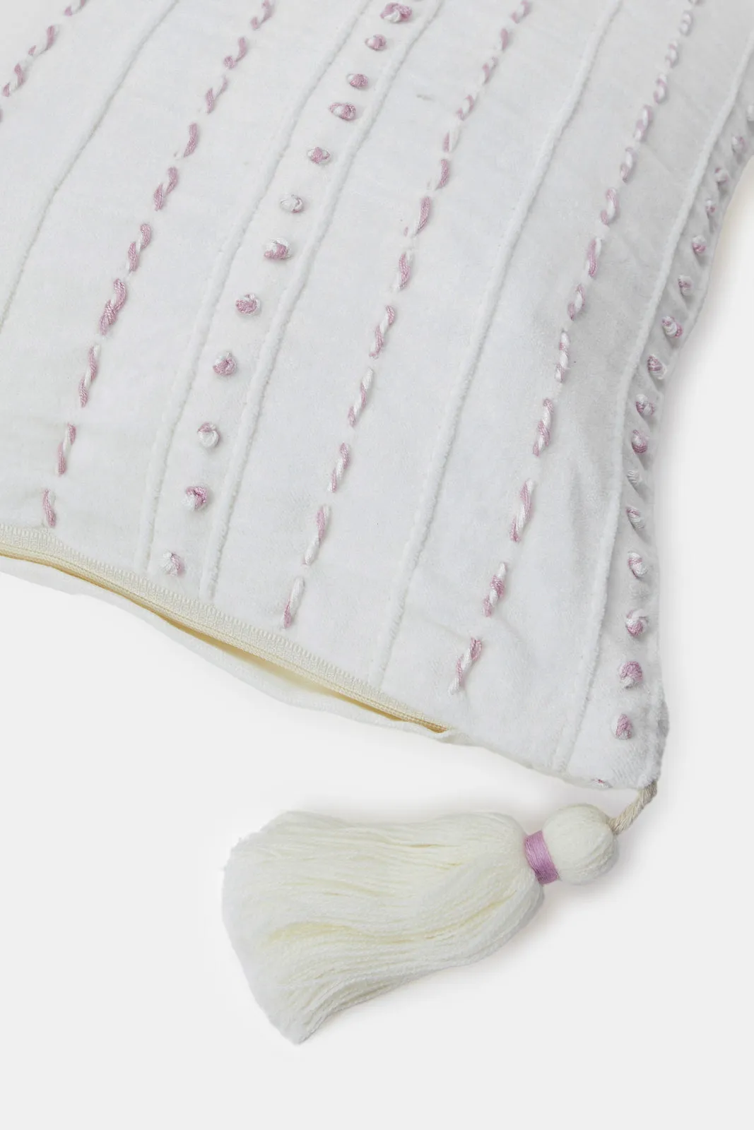Pink Embroidered Cushion