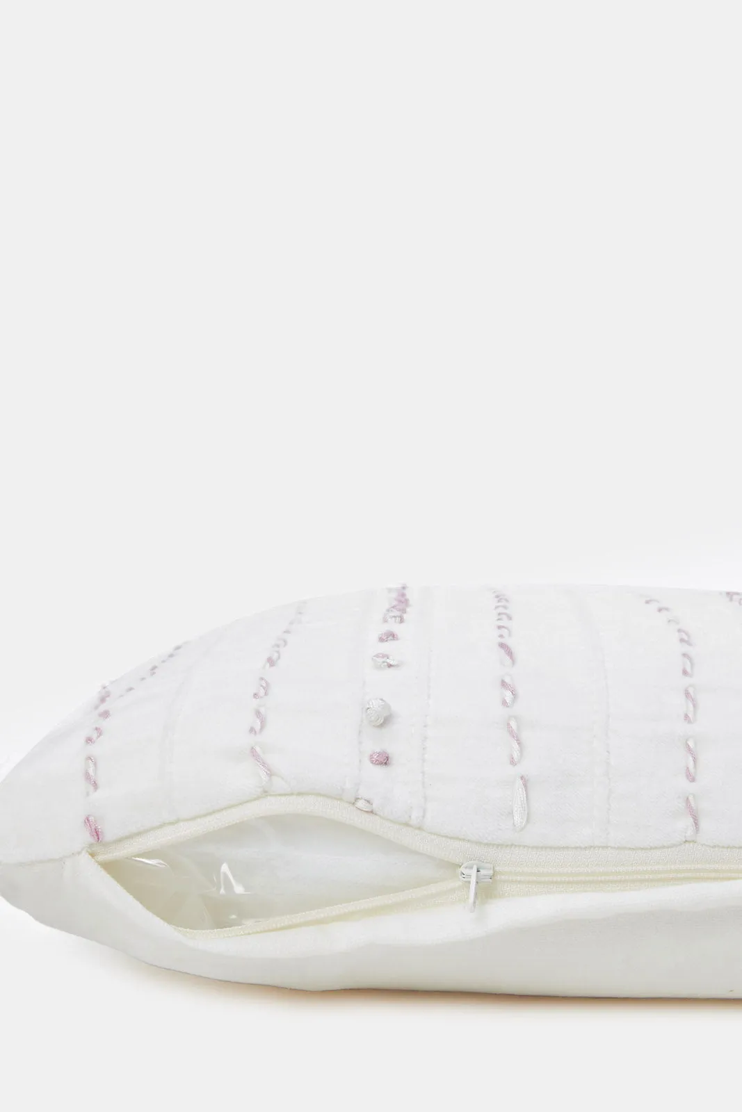 Pink Embroidered Cushion