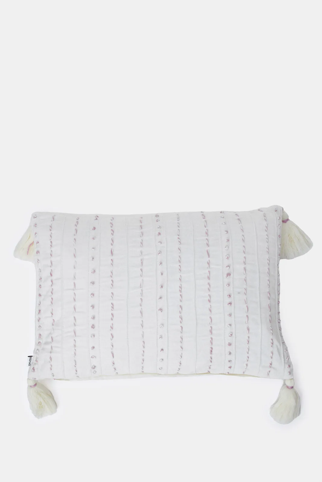 Pink Embroidered Cushion
