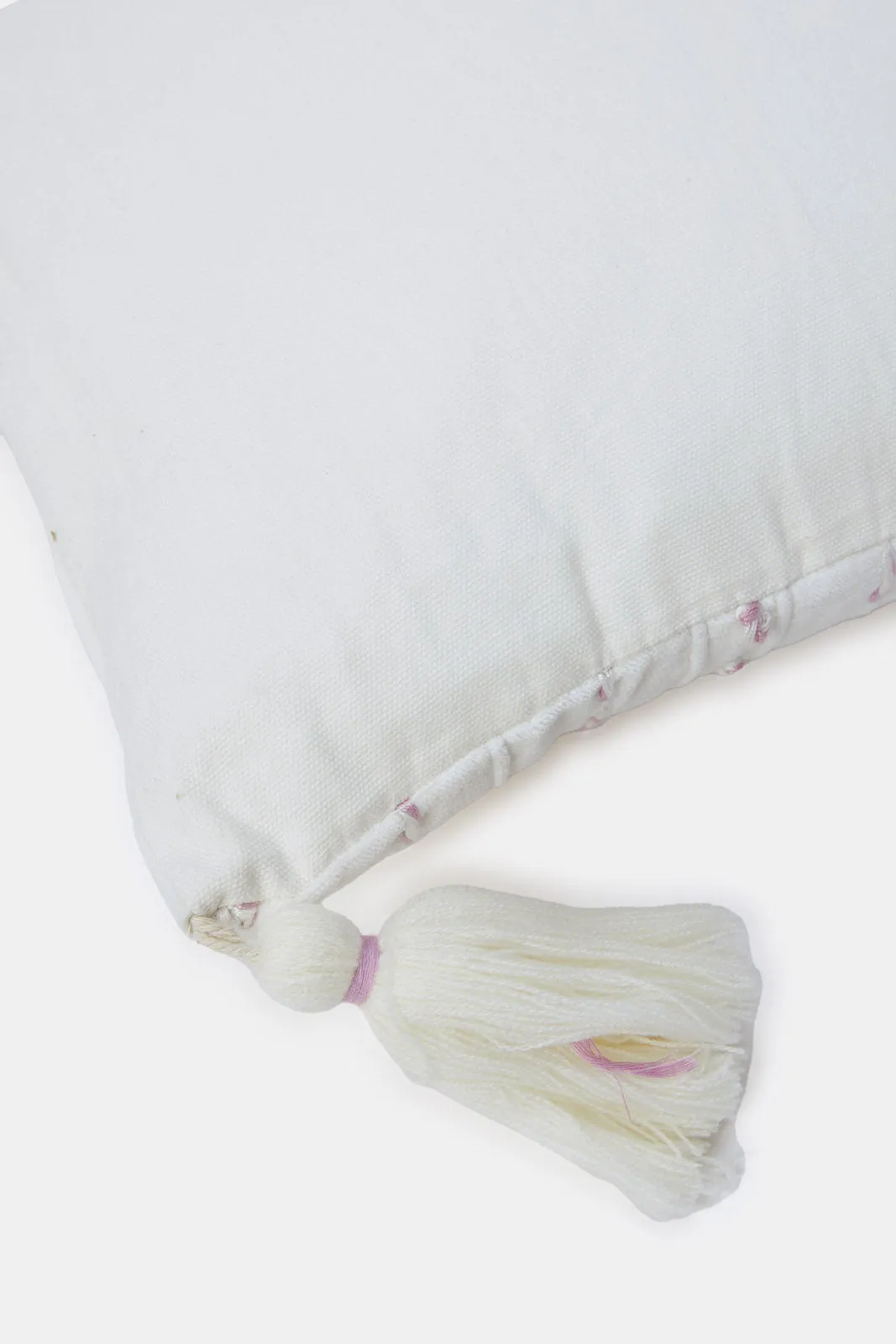 Pink Embroidered Cushion