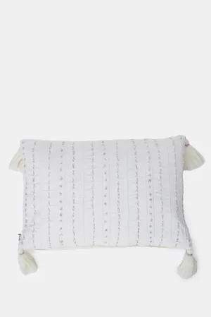 Pink Embroidered Cushion