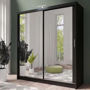 Piper 203cm Sliding Door Wardrobe Black