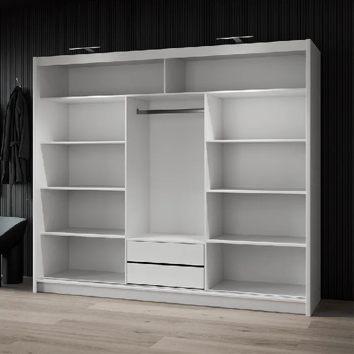 Piper LUX 250cm Sliding Door Wardrobe Black