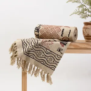 Premium Block Print Cotton Chair Throws Blanket For Home Decor