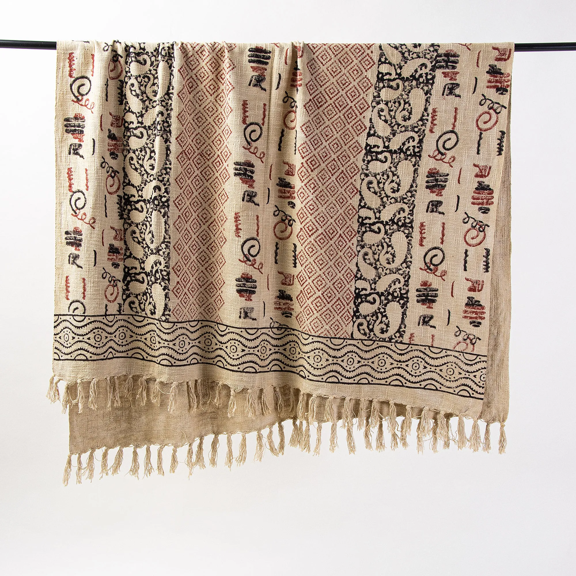 Premium Block Print Cotton Chair Throws Blanket For Home Decor
