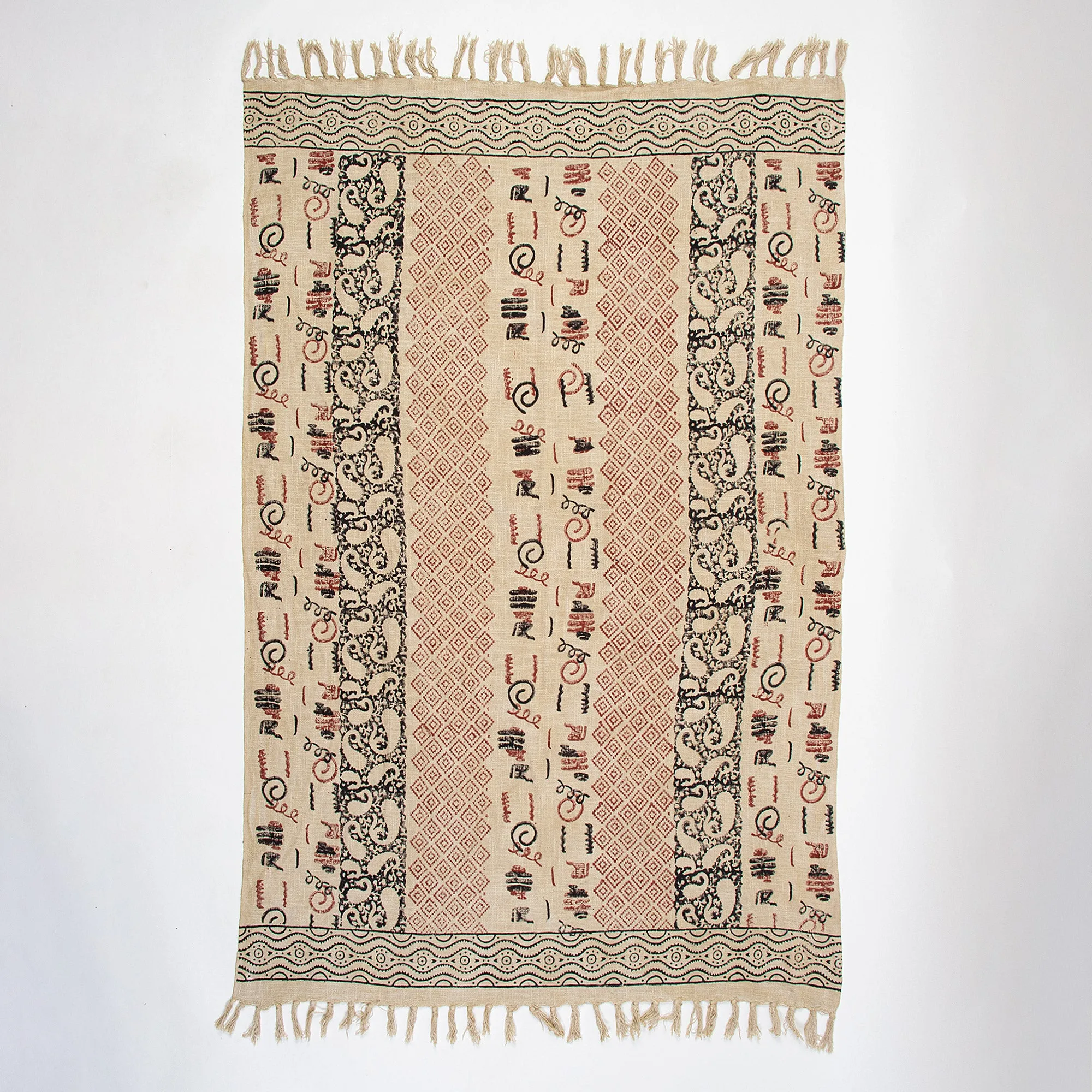 Premium Block Print Cotton Chair Throws Blanket For Home Decor